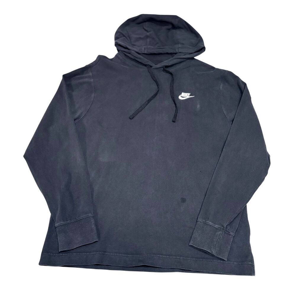 VTG Nike Hoodie Small Black Y2K Swoosh Pullover Athletic Retro Cotton Sweatshirt